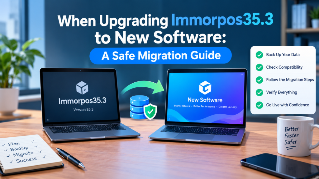 when upgrading immorpos35.3 to new software